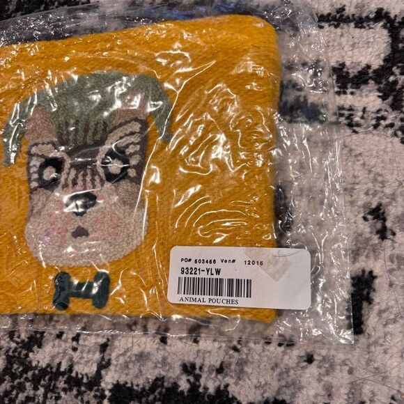 Sundance, Jenny Krauss Animal Tales Pouch, Yellow, Dog, Handmade, Wool, NEW - Picture 4 of 7